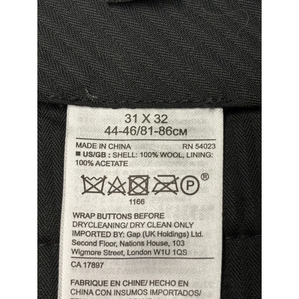 Banana Republic Mens 31x32 Slim Fit Grey Plaid 100%‎ Wool Marzotto Dress Pants